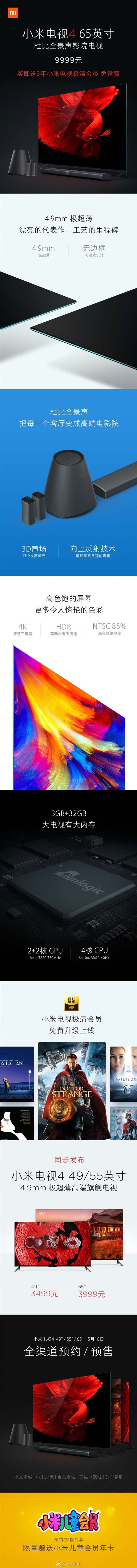 小米電視4值得買嗎？一圖看懂小米電視4