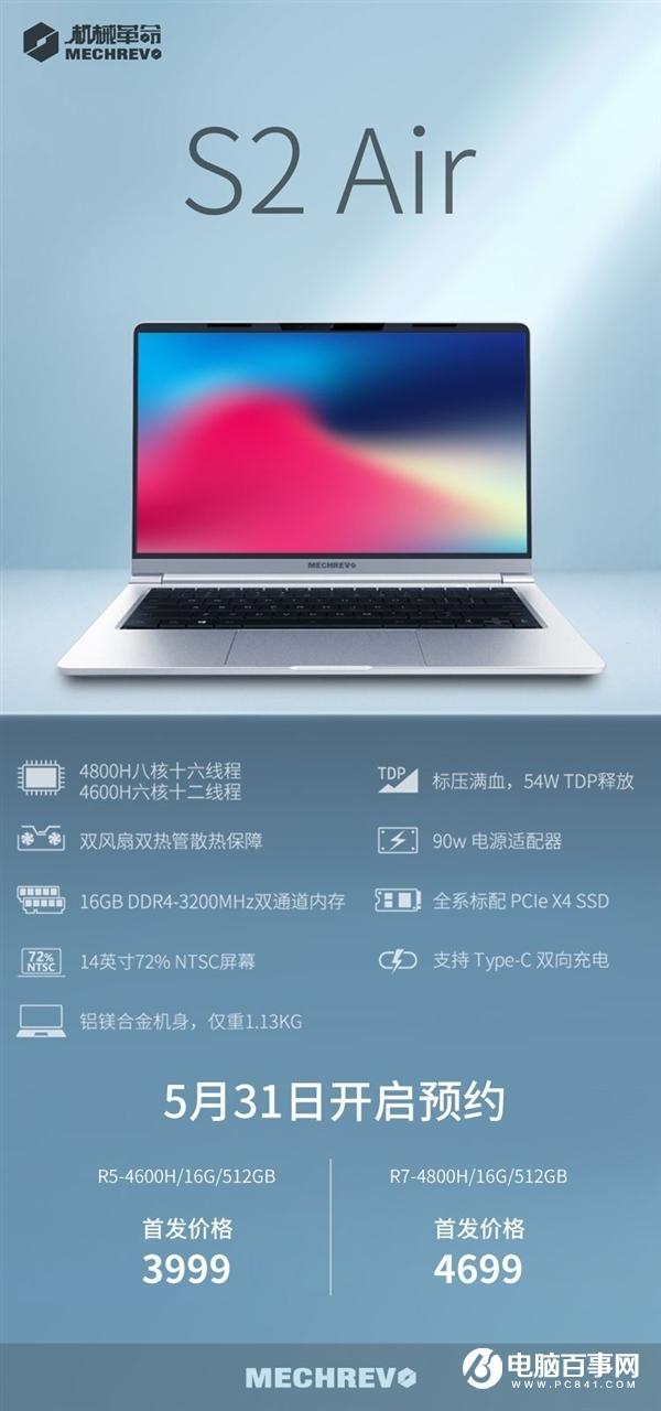 6核標壓銳龍加持 機械革命S2 Air發(fā)布：1.13kg、16G內(nèi)存